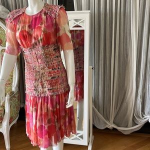 Authentic Chanel Summer breezy paper thin silk cursive Chanel writing all over